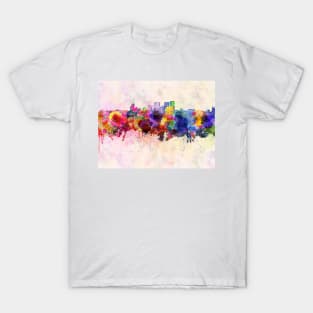 Darwin skyline in watercolor background T-Shirt